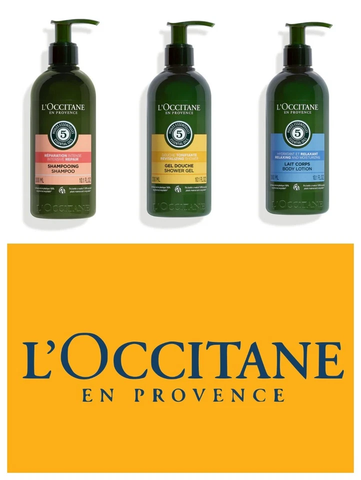 L'Occitane Aromachology Duschgel/Bodylotion/Shampoo 3 x 300 ml Flaschen - Bild 1 von 1