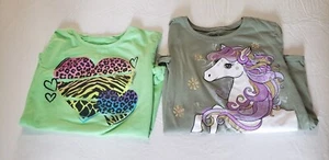 Lot of 2 Girls size 14 "The Children's Place" Green T-shirts-VGUC - Picture 1 of 6