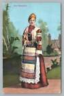 Ukranian Woman In Dress "Little Russia Type" Antique Ethnographic Postcard 1910S