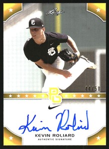 2015 Leaf Perfect Game Autographs Gold #PGKR1 Kevin Roliard /50