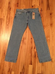 New Levi's 501 Original Straight Leg Button Fly Blue Jeans Mens Sz 36W x 32L NWT - Picture 1 of 12