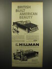 1957 Hillman Minx Sports Convertible And 4-Door Sedan Ad - British Built