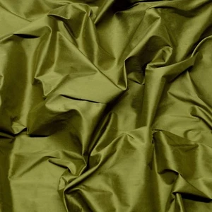 Dark Moss Green 100% Silk Shantung Fabric, 54" Wide, By The Yard (SF-5053) - Picture 1 of 4