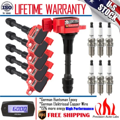 6 Pack Ignition Coils & Spark Plugs For Infiniti M35 G35 I35 FX35 3.5L V6 UF349 - Изображение 1 из 4