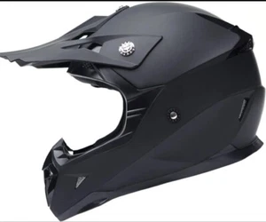 CASCO MOTO FULL FACE Adulto Ciclomotor Dirt Bike Medio Mate Negro -NUEVO - Imagen 1 de 8