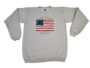 Vintage TNT Original Classic Rue 21 USA Flag Crewneck Sweatshirt Gray Youth XL - Picture 1 of 9