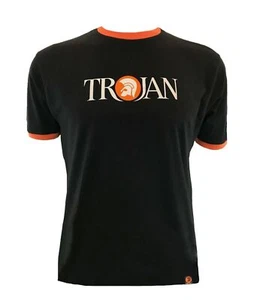 MENS TROJAN LOGO BIG SIZE SOFT COTTON T-SHIRT TC 1014 - BLACK - 3XL & 4XL - Picture 1 of 2