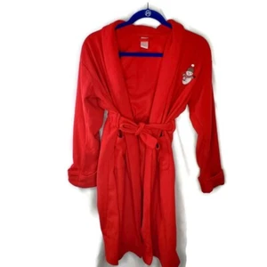 Gymboree Holidays Snowman Robe Red Fleece Size 8-10 Boys Girls - Picture 1 of 6