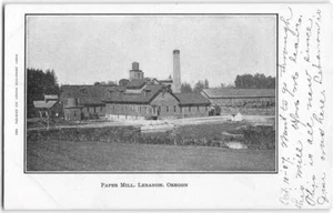 Papiermühle, Libanon, Oregon Holzfällung Linn County 1907 Vintage Postkarte Antik - Bild 1 von 2
