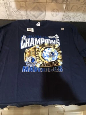 Rare Vintage Dallas Mavericks NBA Champions 2011 Ring Graphic T Shirt Blue - Image 1 of 4