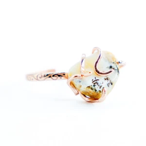 USA Ring Certified Natural Gem Amber Marble Authors design Handmade KIZIMA - Picture 1 of 4