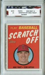2019 Topps Scratch Off #1 Mike Trout AGC 10 Gem Mint Los Angeles Angels - Picture 1 of 2