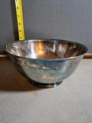 Sons of Liberty Bowl Paul Revere Patriot Silversmith Repo By Oneida #1948Metals - Image 1 of 4