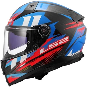 LS2 FF811 VECTOR II CARBON TANTIC RED BLU CASCO CARBONIO MOTO INTEGRALE TG S - Foto 1 di 8