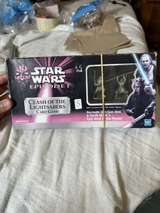 Hasbro Star Wars Episode I Clash of Lightschwerters Kartenspiel komplett 2 Miniaturen - Bild 1 von 17