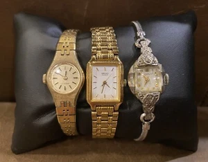 Orologio vintage SEIKO donna tono oro BENRUS 10K GF stile art deco - Foto 1 di 18