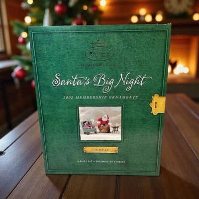 Juego de adornos Hallmark Keepsake Collector's Club Santa's Big Night Journal 2002 Foto 1 de 4