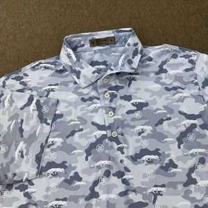 G/Fore Poloshirt Herren mittelblau Camouflage Stretch leicht Golf - Bild 1 von 11