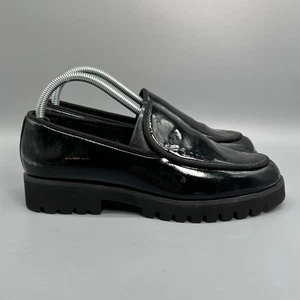 Donald Pliner Eclipse Women's Size 8.5 Loafer Casual Shoes Black Patent Leather - Picture 1 of 10