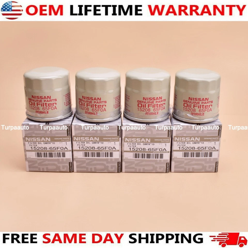 Genuine OEM 4 Pack 15208-65F00 15208-65F0A Engine Oil Filter for Nissan Infiniti - Image 1 of 4