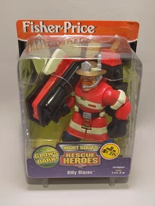 New Vintage 1999 Fisher Price RESCUE HEROES Firefighter Billy Blazes GLOWS - Picture 1 of 4