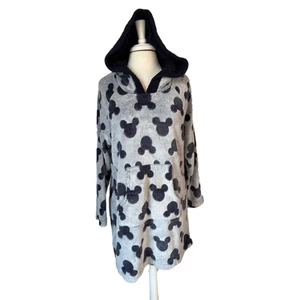 Disney Women's L Mickey Mouse Comfy Fleece Hoodie Sweatshirt Lounger Dress - Picture 1 of 10
