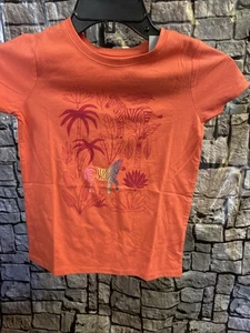Cat & Jack Girls Zebra Shirt Sz Small 6/6x - Picture 1 of 5
