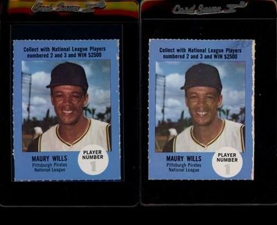 Tarjeta de juego Atlantic Oil 1968 Maury Wills Playball y cartas traseras de reglas Foto 1 de 2