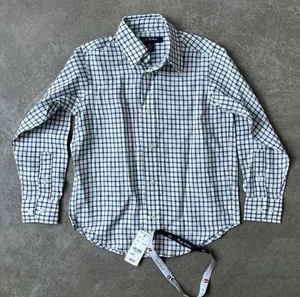 Brooks Brothers Shirt Boys XS (4-6yrs) Blue White Fleece Button Up Checkered - Picture 1 of 8