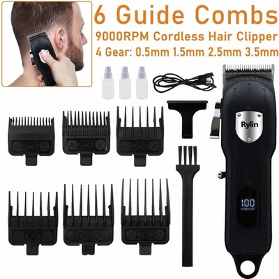 Cordless Electric Hair Clippers and Trimmer Kit for Men Barber Clipper Combo Set