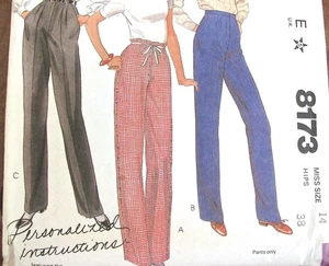 Pantalone donna modello cucito anni 80 gamba dritta McCalls 8173 taglia 14 non tagliato - Foto 1 di 5