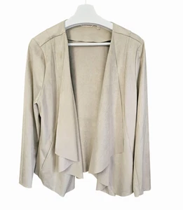 Soft Surroundings Draped Soft Faux Suede Open Jacket XL Tan Pkts Boho Cowgirl - Picture 1 of 9