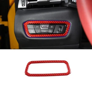 Cubierta de interruptor de lámpara de faro de fibra de carbono roja para Toyota Supra A90 19-22 - Imagen 1 de 11