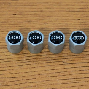 4 x BOUCHON VALVE PNEU AUDI GRIS ALLIAGE ALUMINIUM ANODISÉ NEUF, ∅ 11mm x L 12mm - Picture 1 of 2