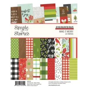 New Simple Stories Christmas Make It Merry 6" x 8" Paper Pad - Picture 1 of 1