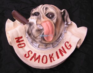 NEU NO SMOKING SCHILD NICHT RAUCHEN ENGLISCHE BULLDOGGE VERBOTEN  RAUCHVERBOT