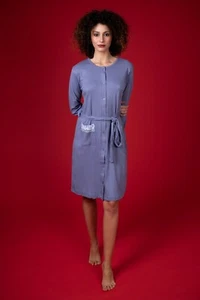 CAMICIA DA NOTTE DONNA MANICA LUNGA CALDO COTONE - Foto 1 di 2