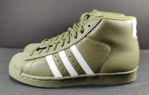 ADIDAS PRO MODEL MENS SIZE 5.5 HIGH TOP CASUAL SNEAKERS THREE STRIPE SHOES GREEN - Picture 1 of 8