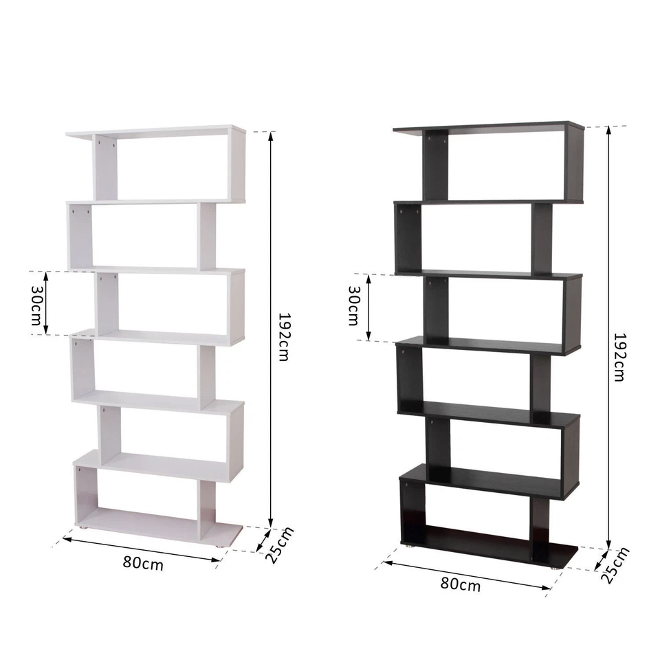 HOMCOM-Libreria di Design in Pannelli di Particelle Ufficio Scaffale Bianco/Nero - Immagine 1 di 1