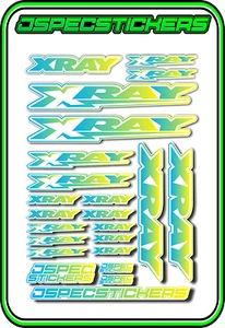 XRAY RC A5 STICKER SHEET NT1 T4 XB9 RX8 ELECTRIC NITRO CAR DECALS R/C BLUE/YEL W - Picture 1 of 8