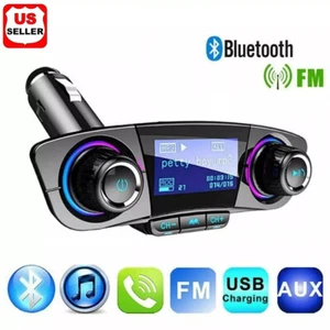 Bluetooth Car FM Transmitter MP3 Player Hands free Radio Adapter USB Charger Kit - Picture 1 of 14