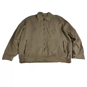 NWT Baracuta Mens Harrington Bomber Jacket Sz L Silk Khaki Brown - Picture 1 of 7