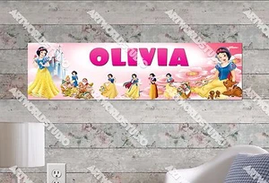 Personalized/Customized Snow White and Seven Dwarfs Name Poster Wall Art Banner - Picture 1 of 1