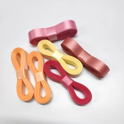 Lot of 6 - 10 Yards X 5/8" Each Sealed Edge Solid Colors Satin Crafting Ribbon - Image 1 of 4