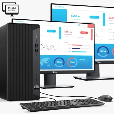 HP G6 MT Desktop PC Intel i5-10500 64GB SSD HDD Dual LED, Built-in Wi-Fi Win 11 - Image 1 of 4