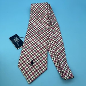 Corbata a Cuadros Rosa Polo Ralph Lauren De Colección Nueva con Etiquetas Bordada Logo de Poni - Imagen 1 de 5