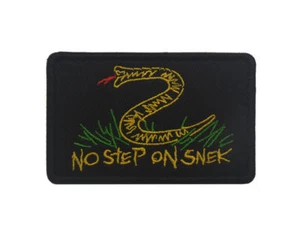Parche de gancho táctico militar No Step On Snek Us insignia oscura bordada - Imagen 1 de 4