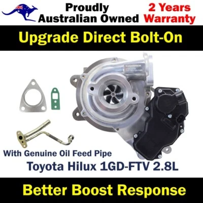 Turbocargador Billet Premium + tubo de alimentación de aceite para Toyota Hilux 1GD-FTV 2,8 L Foto 1 de 4