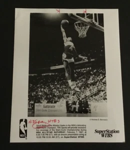 Original 1987 Spud Webb Atlanta Hawks Press Photo VTG NBA Dunk Contest WTBS - Picture 1 of 2