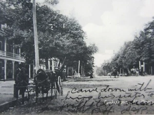 Monticello Sullivan County NY Postcard Main Street Businesses Horse Buggy 1907 - Picture 1 of 3